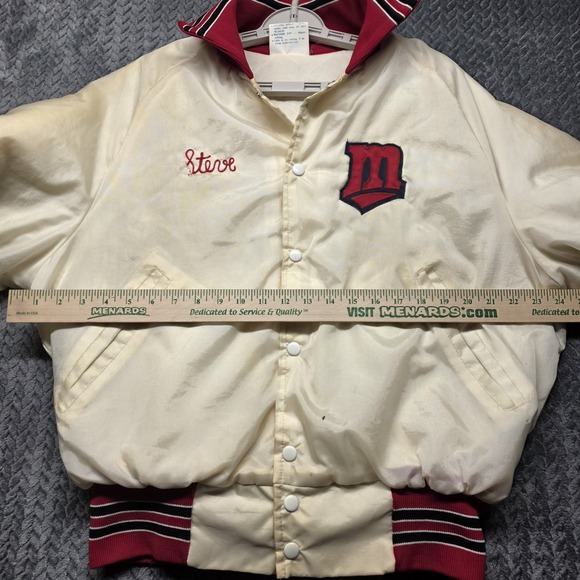 Vintage 1987 Minnesota Twins World Series Champs Jacket Men's M White Satin J&L - Picture 8 of 15